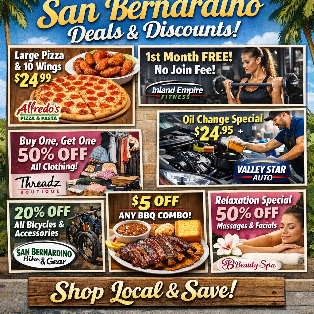 Discover Ongoing Deals and Special Offers from San Bernardino Businesses